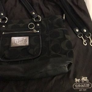 Black coach poppy collection bag